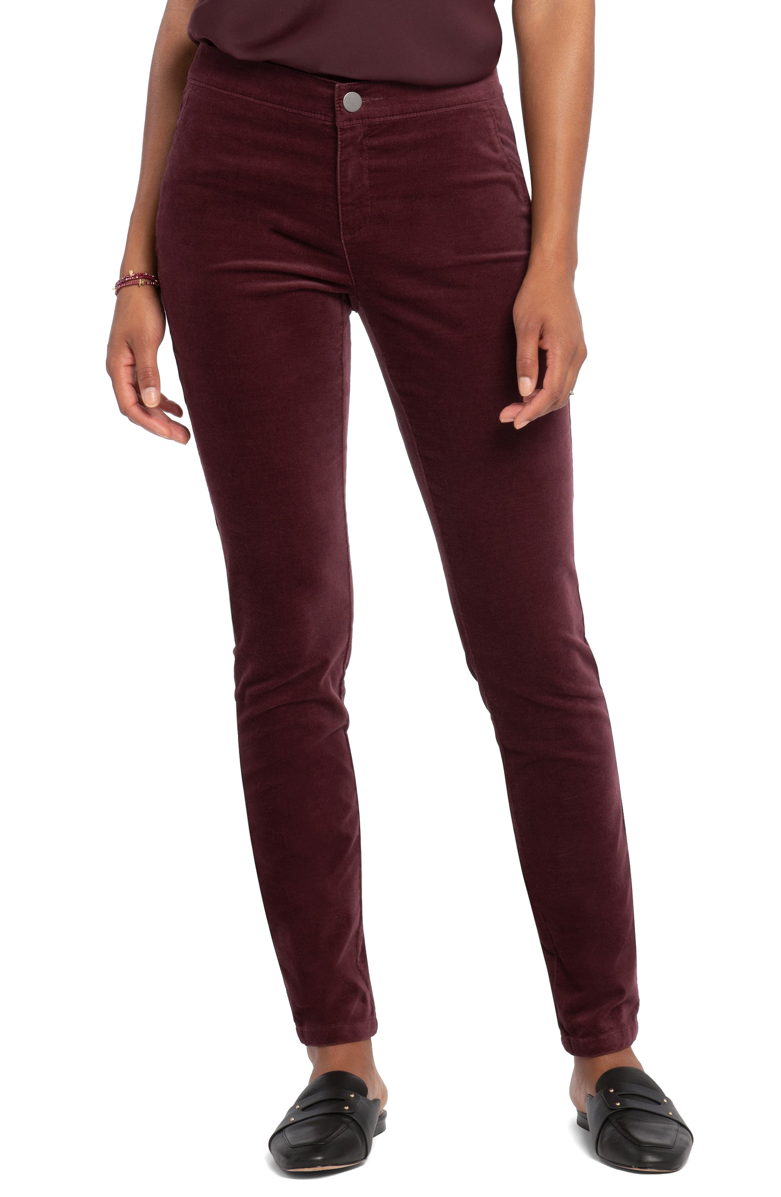 velvet skinny pants