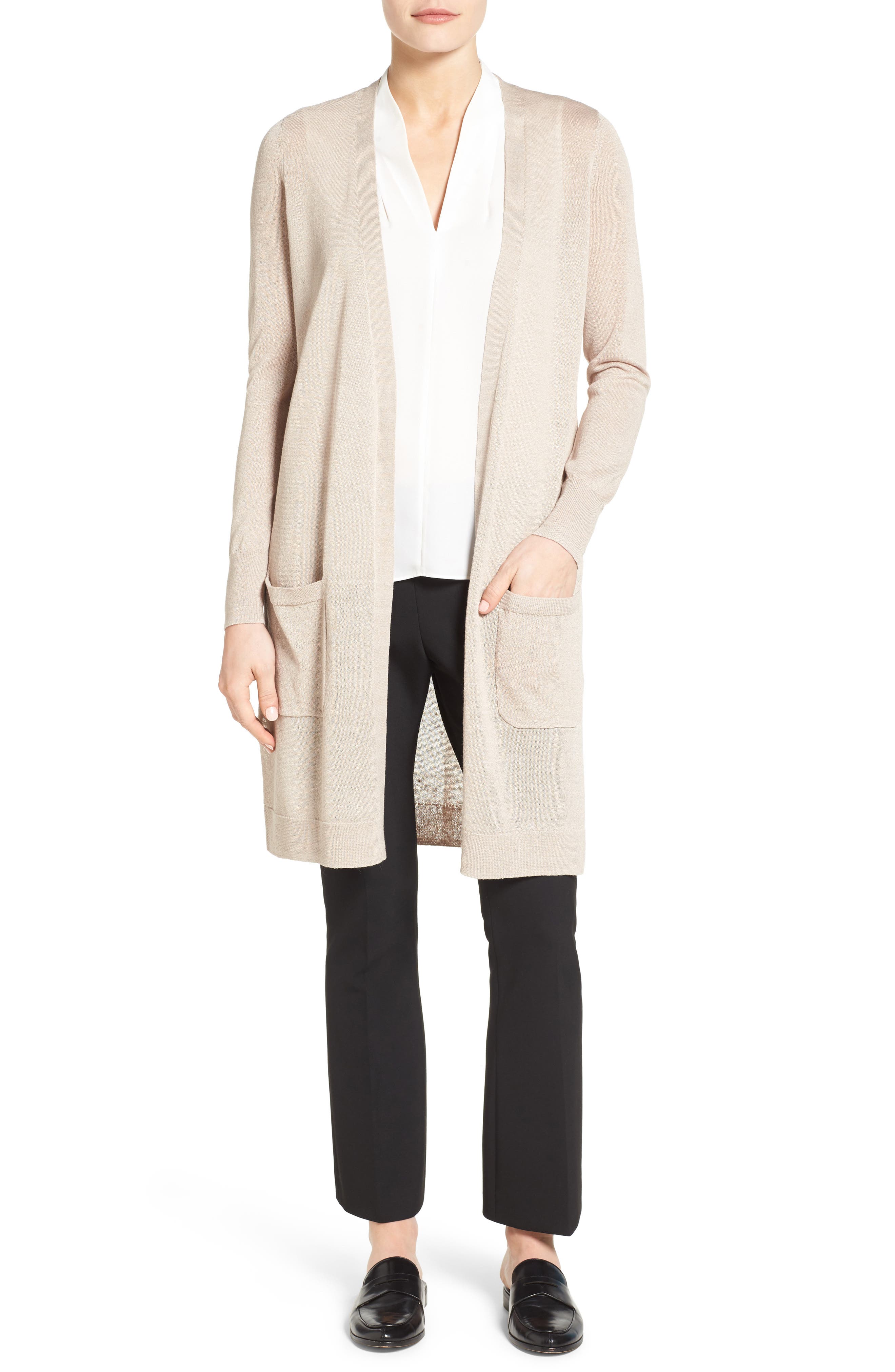 halogen linen cardigan