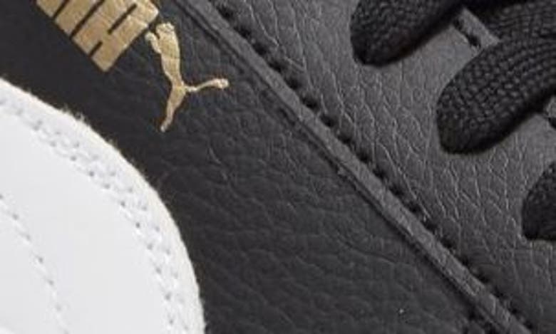 Shop Puma Smash V3 Platform Sneaker In Black-white-gold