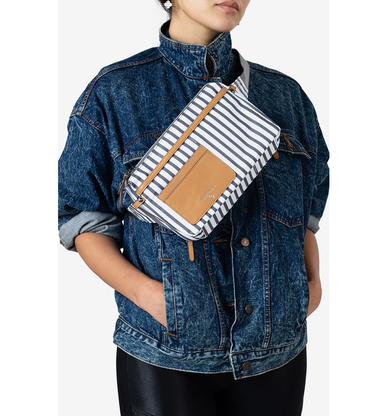 TWELVELITTLE By My Side Water Resistant Nylon Belt Bag, Alternate, color, STRIPE