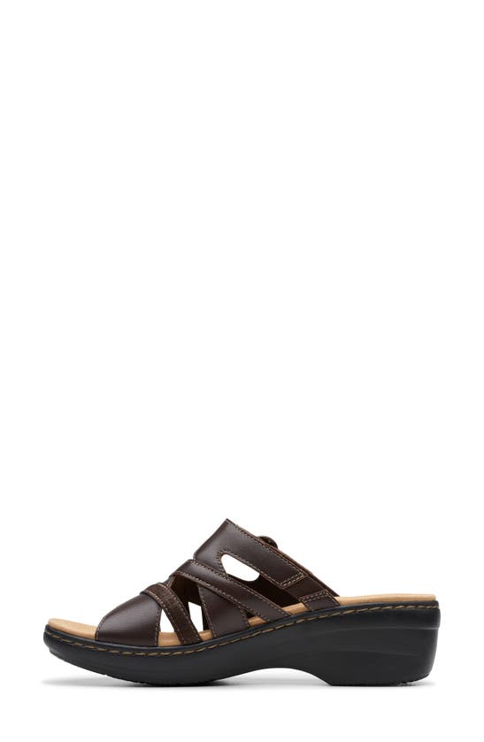 Clarks Merliah Holly Strappy Wedge Heel Platform Sandals In Dark Brown