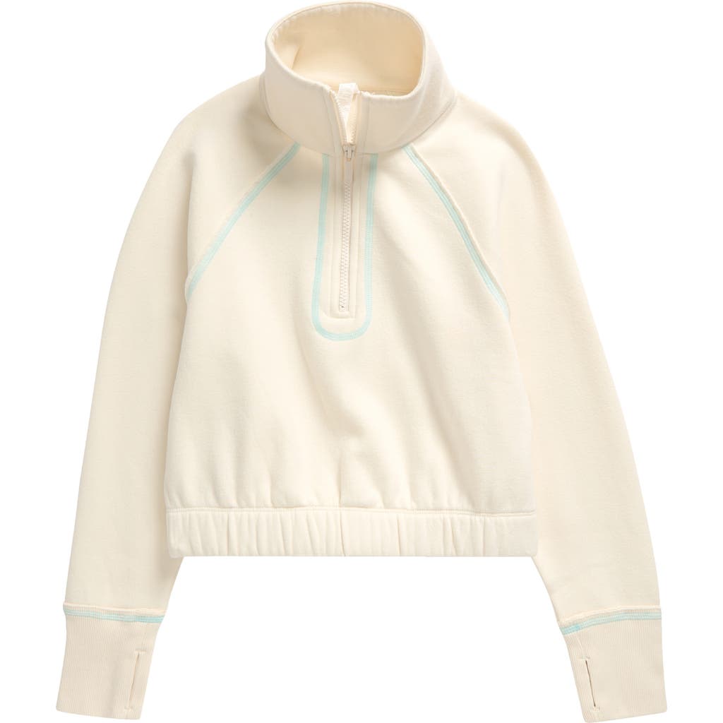 Shop Zella Girl Kids' Runyon Half Zip Pullover In White Whisper