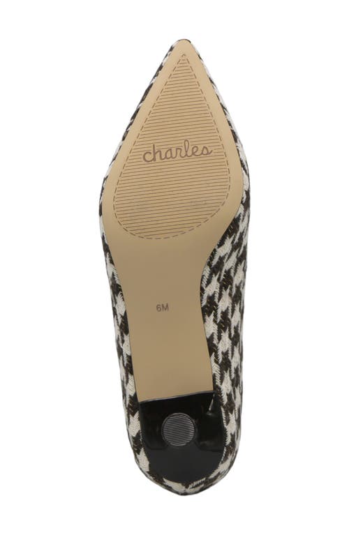 Shop Charles By Charles David Amon Pointed Toe Kitten Heel Pump In Dark Brown White