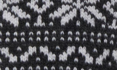 Shop Eleventy Norwegian Fair Isle Cashmere Knit Gloves In Carbon And White