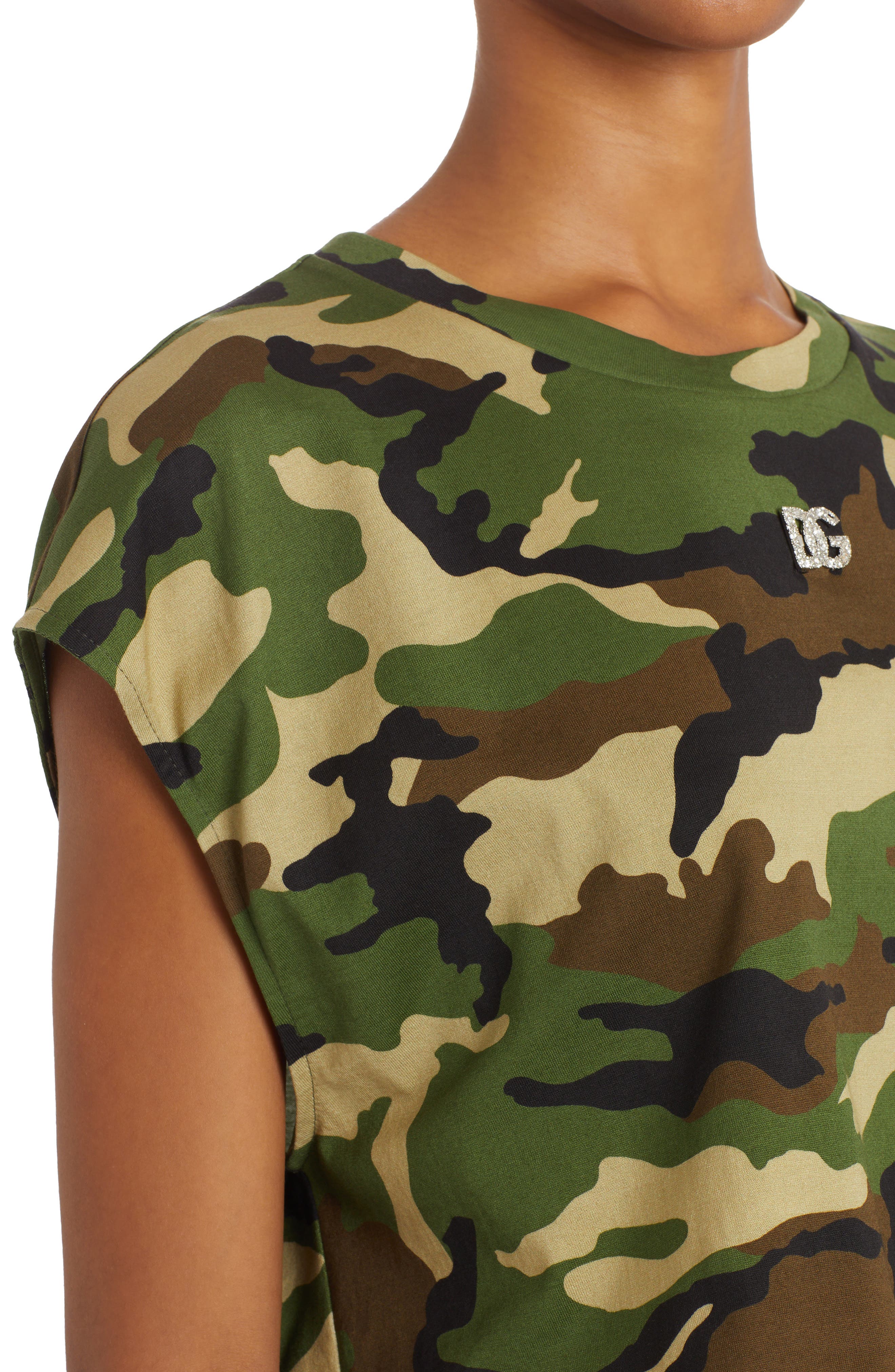Dolce\u0026Gabbana Camo Print Crop T-Shirt 
