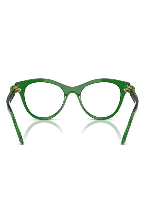 Swarovski 52mm Round Optical Glasses In Transparent Green