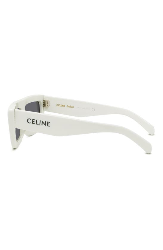 Shop Celine Monochroms 57mm Rectangular Sunglasses In Ivory / Smoke