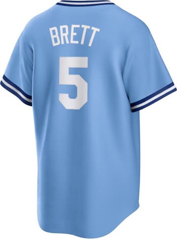 Nike Men's Nike George Brett Light Blue Kansas City Royals Road Cooperstown  Collection Player Jersey