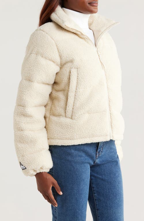 Helly Hansen Yu Teddy High Pile Puffer Jacket In 034 Cream