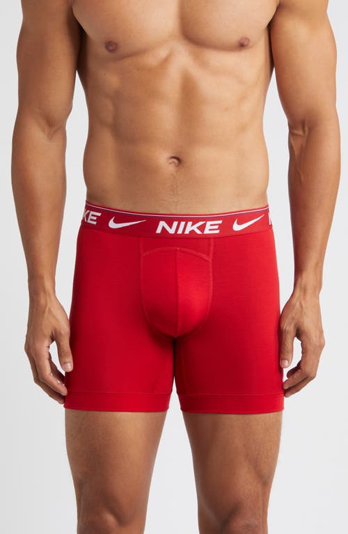 Nike Dri-fit Ultra Comfort 3-pack Boxer Briefs In Red/deep Royal Blue/black