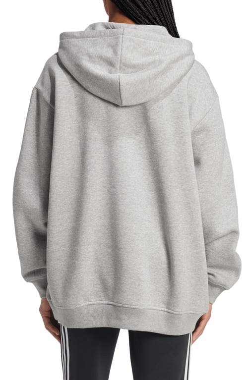 Shop Adidas Originals Adidas Trefoil Essentials Oversized Lifestyle Hoodie In Medium Grey Heather