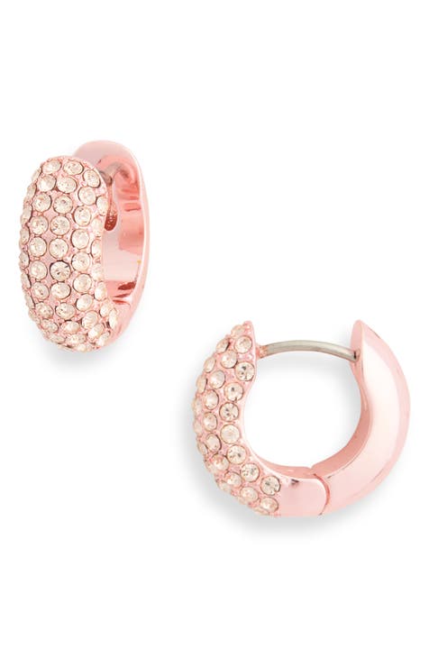 CZ Pavé Huggie Hoop Earrings