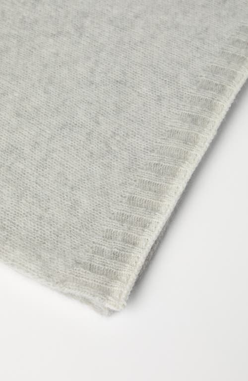 Shop Brunello Cucinelli Wool And Mohair Scarf With Monili In Grey