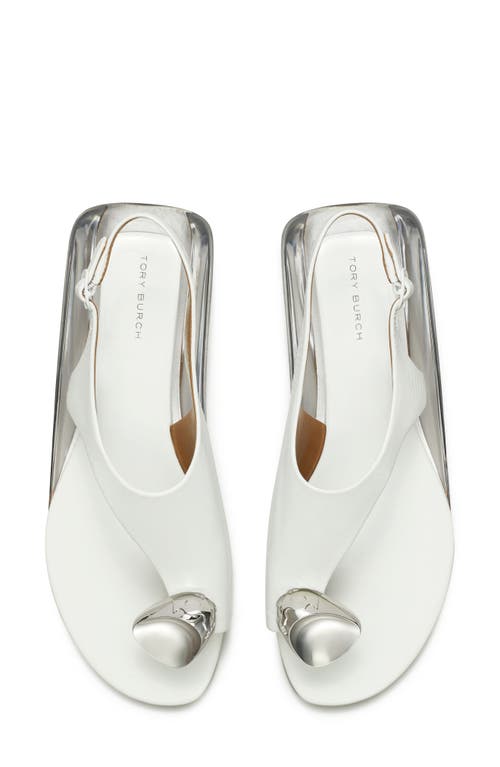 Tory Burch Patos Slingback Sandal In Bianco