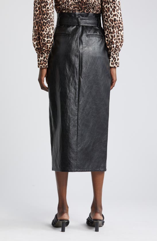 Rails Edem Crinkled Faux Leather Midi Skirt In Black