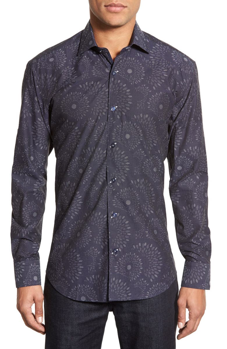 Maceoo 'Flavour' Contemporary Fit Print Roll Sleeve Sport Shirt | Nordstrom