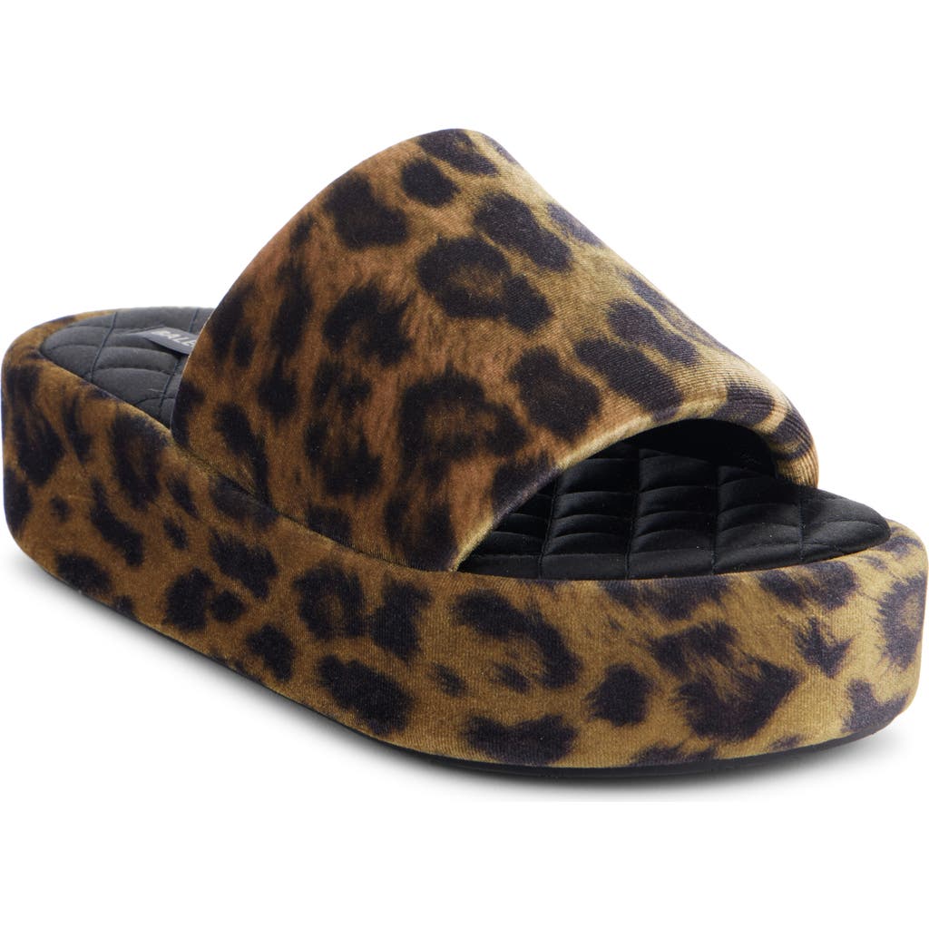 Balenciaga Rise Platform Slide Sandal In Leopard