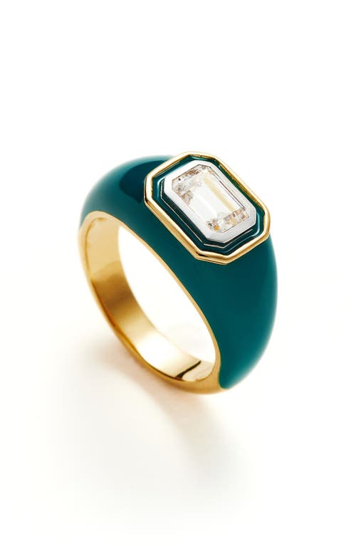 Missoma Cubic Zirconia Enamel Ring in Gold at Nordstrom, Size 7