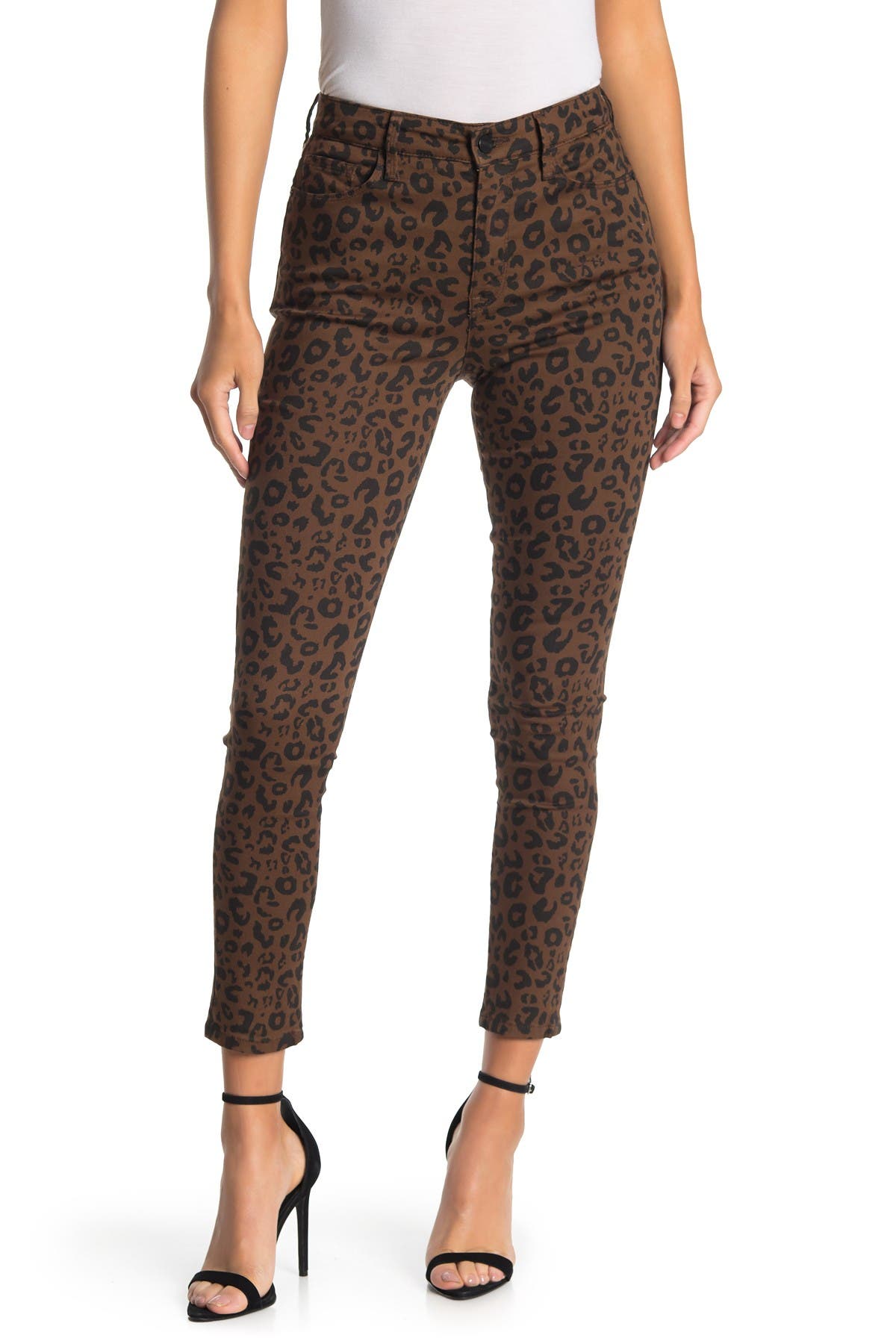 leopard print high waisted skinny jeans