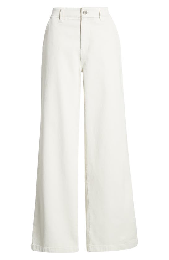 Shop Bp. High Waist Wide Leg Twill Pants In White Blanc