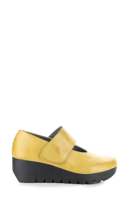 Shop Fly London Vari Mary Jane Platform Wedge Pump In Mustard Burn