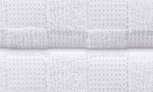 Shop Brooks Brothers Waffle Terry 2-piece Turkish Cotton Bath Towel Set In White