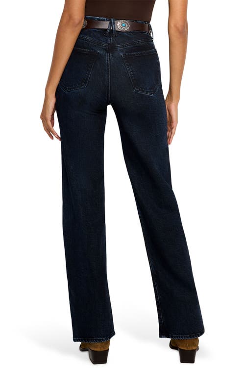 GOOD AMERICAN GOOD AMERICAN SOFT-TECH GOOD BOY STEP HEM HIGH WAIST ANKLE STRAIGHT LEG JEANS 