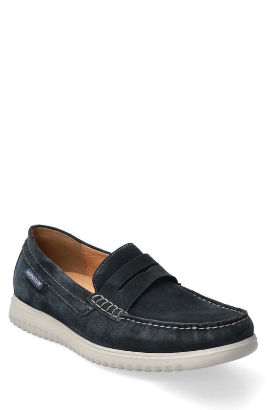 Shop Mephisto Titouan Penny Loafer In Blue Velours