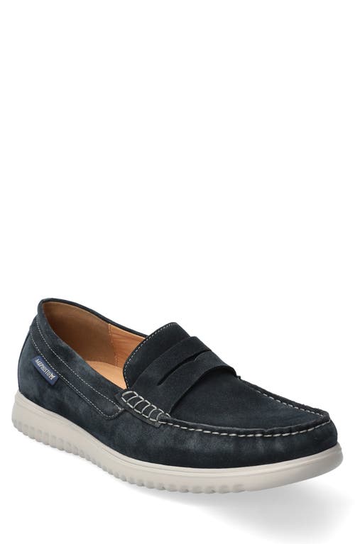 Titouan Penny Loafer in Blue Velours