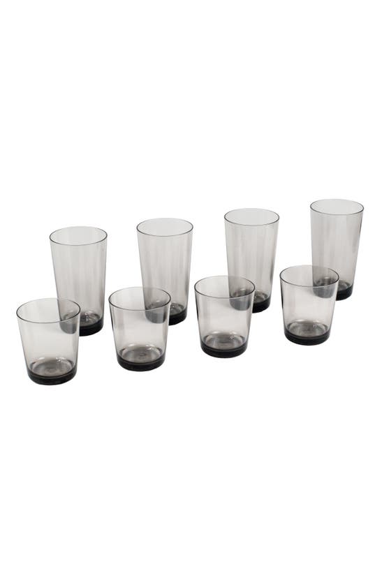 Tarhong Simple Clear Set Of 8 Glasses In Gray