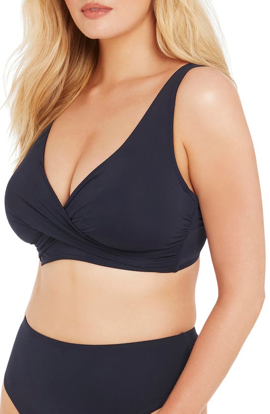 Sea Level Cross Front Bra Swim Top In Night Sky