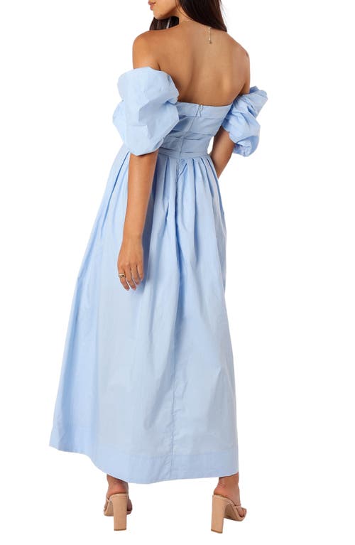 Petal And Pup Petal & Pup Solana Off The Shoulder Cotton Maxi Dress In Blue
