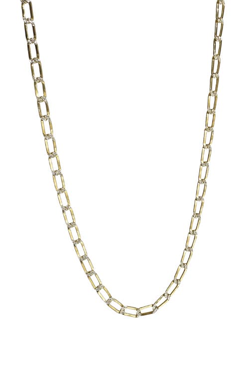 Argento Vivo Sterling Silver Diamond Cut Link Choker Necklace in Gold