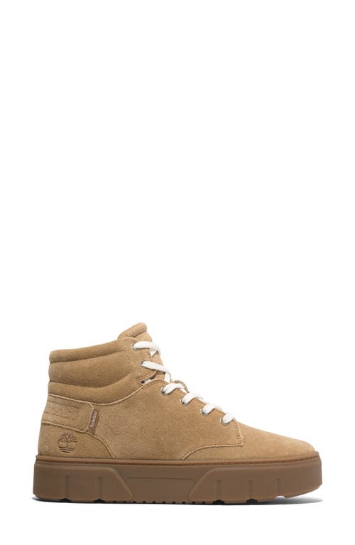 Timberland Laurel High Top Platform Sneaker In Medium Beige Suede