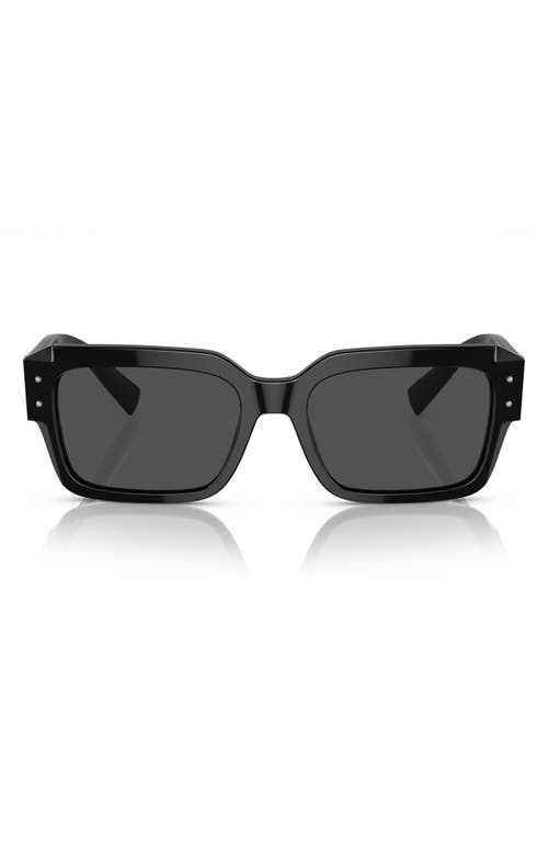 Shop Dolce & Gabbana Dolce&gabbana 56mm Rectangular Sunglasses In Black