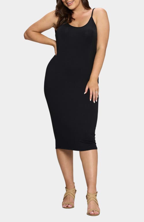 Shop L I V D Jennie Stretch Midi Body-con Dress In Black