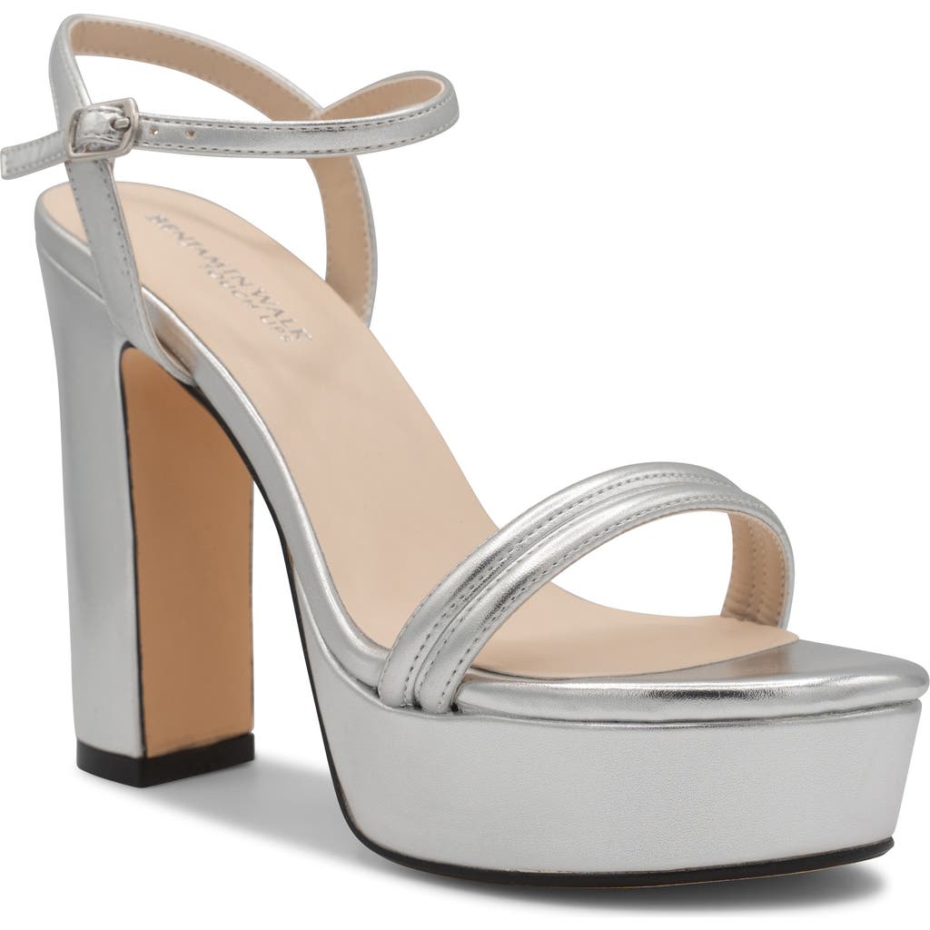 Touch Ups Natalia Ankle Strap Platform Sandal In Silver