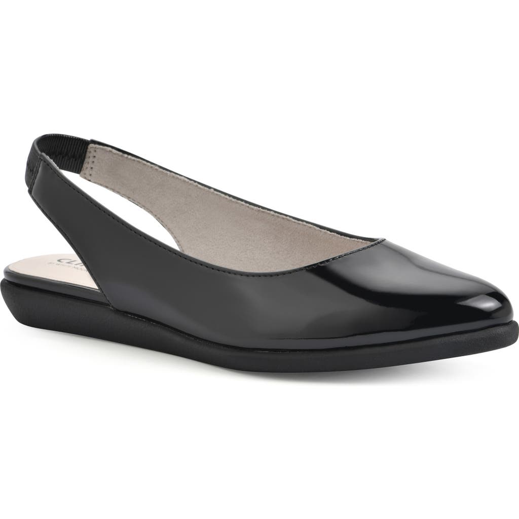 Cliffs By White Mountain Memory Slingback Flat In Black/patent