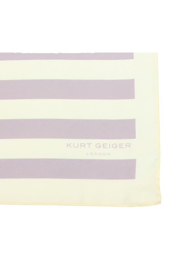 Shop Kurt Geiger London Mixed Stripe Silk Bandana In Bone Multi