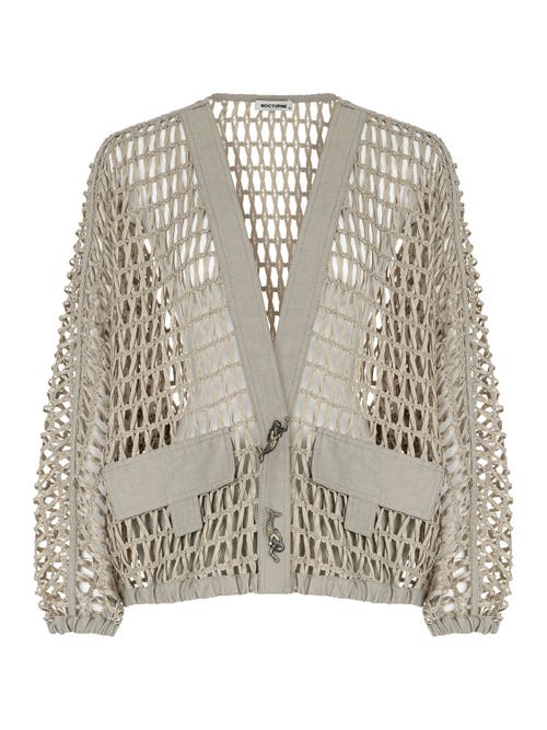 Shop Nocturne Trimmed Mesh Jacket In Dark Beige