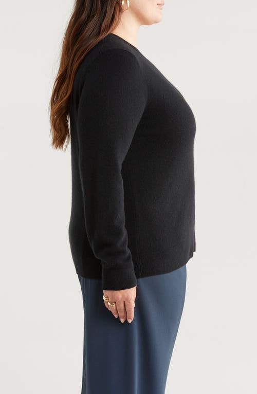 Shop Nordstrom Cashmere Crewneck Sweater In Black Rock