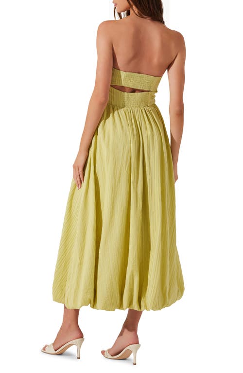 Shop Astr The Label Strapless Bubble Hem Dress In Celery