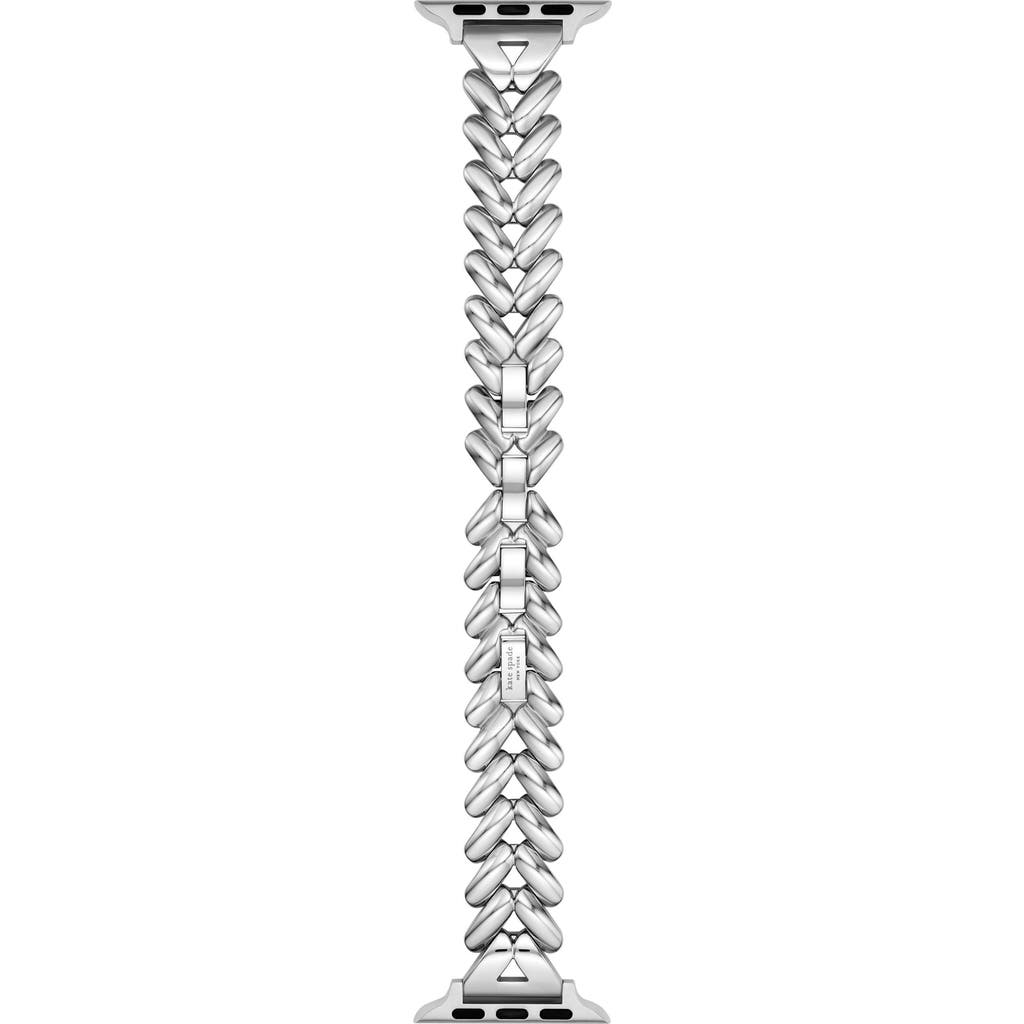 Kate Spade New York Herringbone 16mm Apple Watch® Bracelet Watchband In Silver