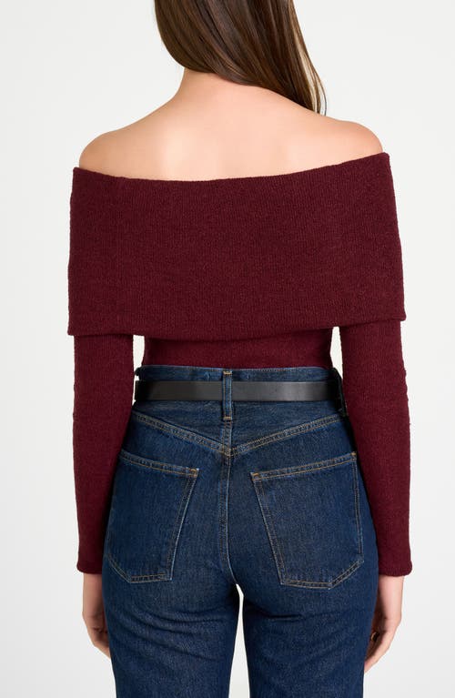 Shop Wayf Morgan Off The Shoulder Sweater In Dark Merlot