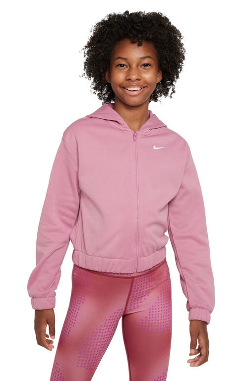 Nike Kids' Therma-FIT Full Zip Graphic Hoodie in Pink/Purple/Lilac/White