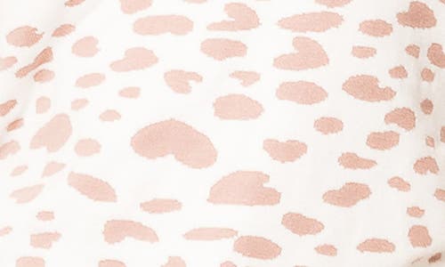 Gibsonlook Cupid Spot Jacquard V-neck Sweater In White Adobe Rose