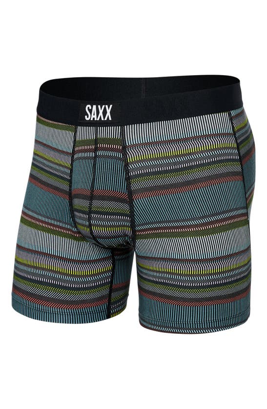 Shop Saxx Vibe Super Soft Slim Fit Boxer Briefs In Hyperactive Stripe- Multi