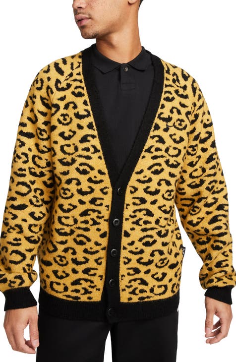 Leopard print cardigan online men