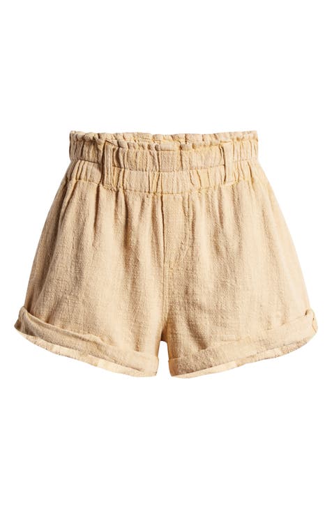 Solor Baja Paperbag Waist Flare Cotton Shorts