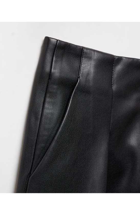 Mango Faux Leather Pleated Shorts In Black